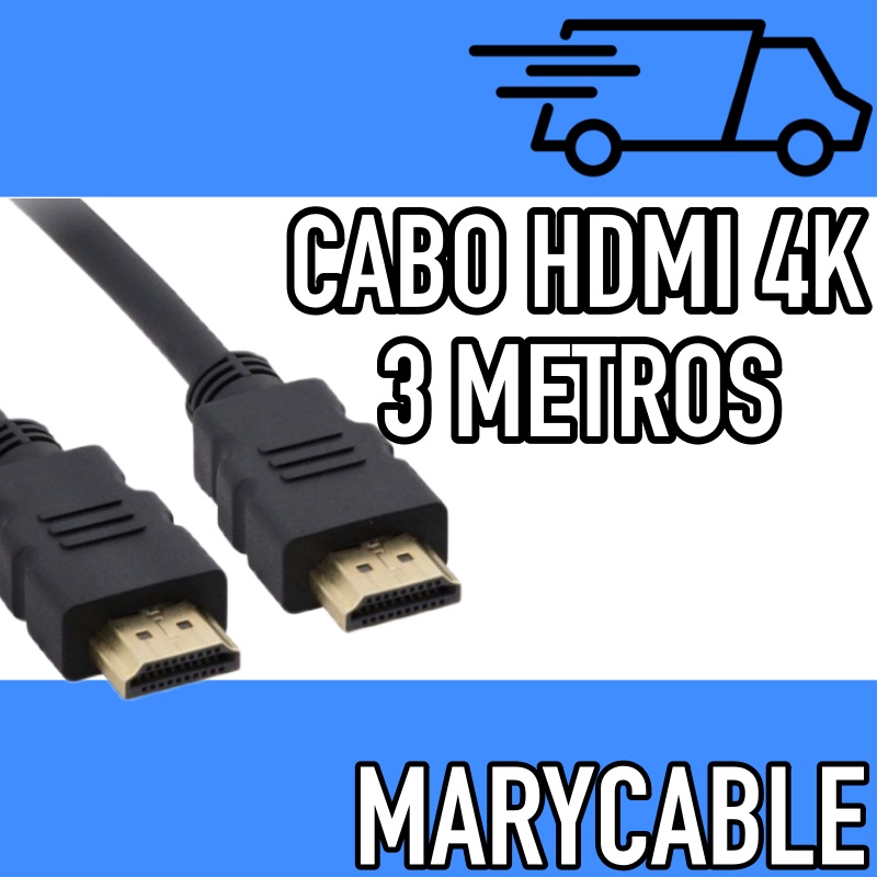 Cabo Hdmi 3 Metros Projetor/lcd/plasma/ps 3 metros