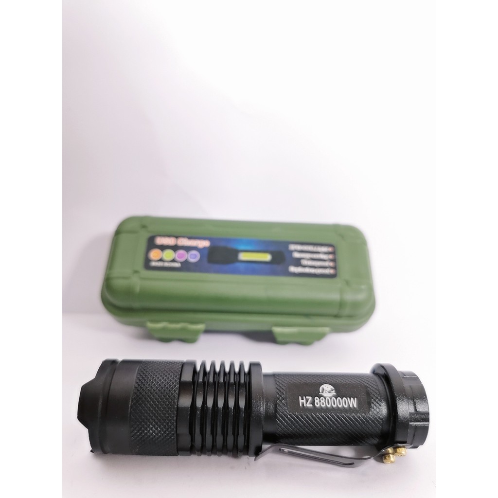 Mini Lanterna Tática Com Led E Zoom Recarregável Usb luz forte