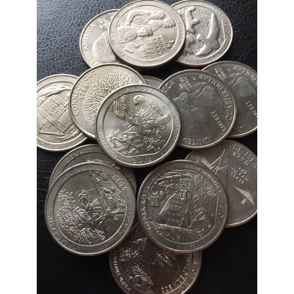 Moeda Quarter Dollar séries Estados e Parques Americanos a escolher