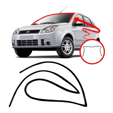 Borracha Vedação Parabrisa Fiesta Hatch e Sedan 2002 á 2013