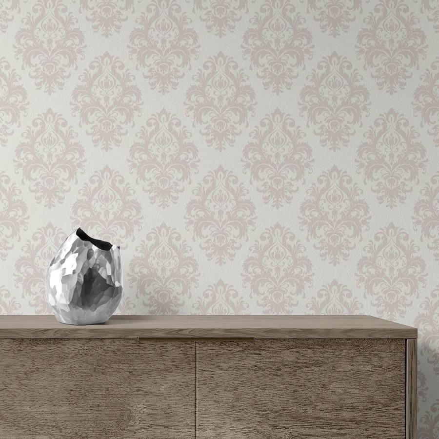 Papel De Parede Arabesco Verde e Bege Adesivo Vinílico Lavável em Oferta na Shopee