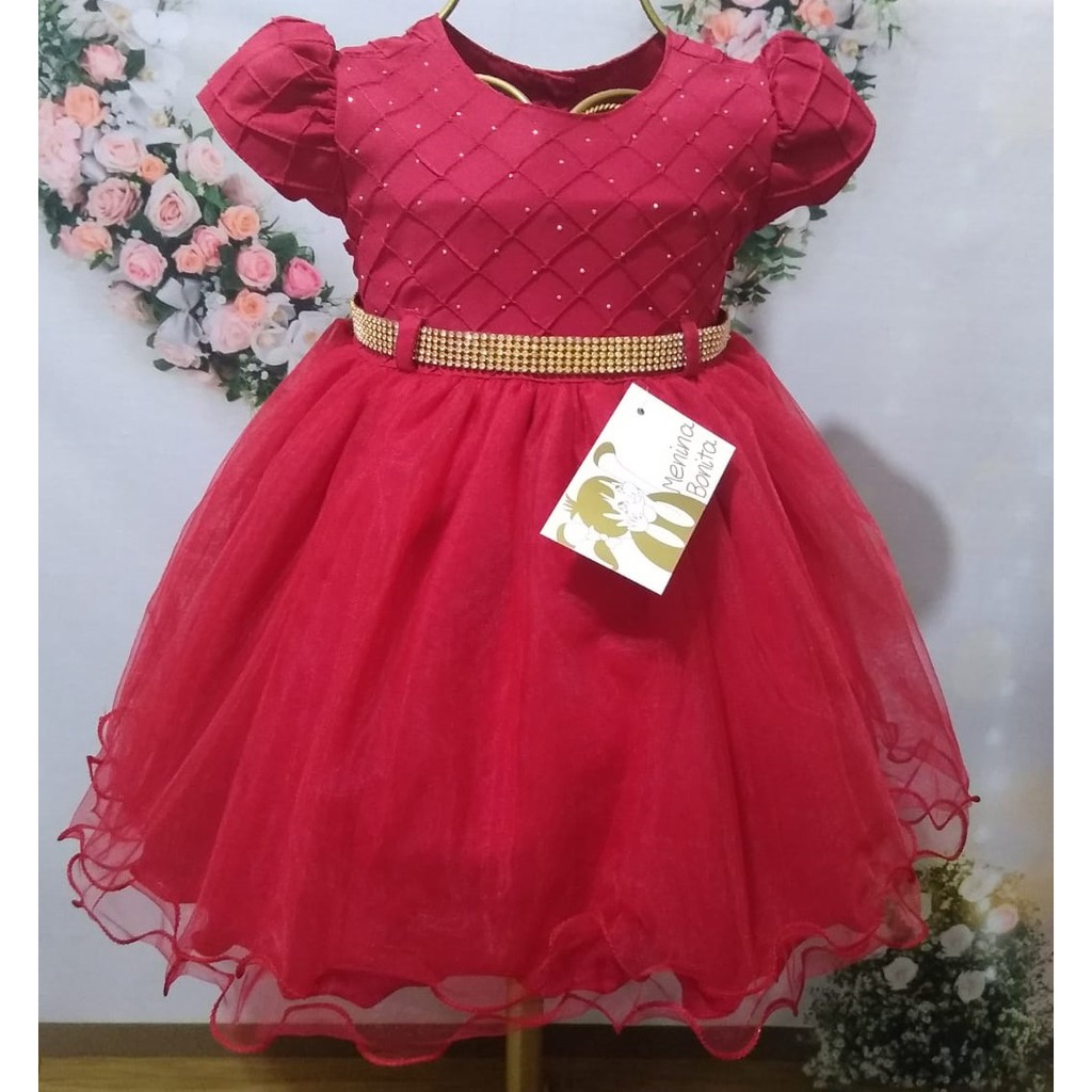 journal Motley Moderate Vestido menina bebe Vermelho luxo presente natal do P ao G/ Vestidos  infantil lançamento. | Shopee Brasil