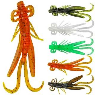 Sougayilang 10Pcs Isca Macia Para Camarão 6cm 10 Colorida Afundar A Pesca