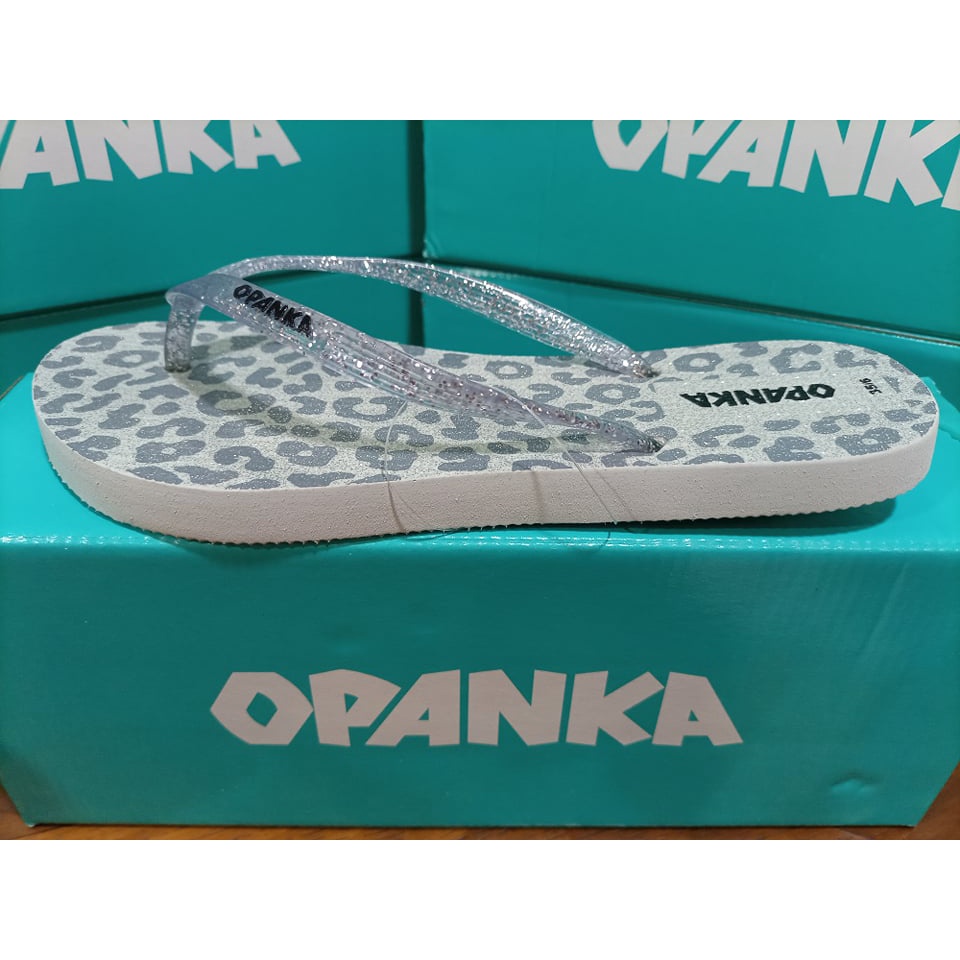 Chinelo Opanka Safari Branco Glíter Prata original na caixa com nota ...
