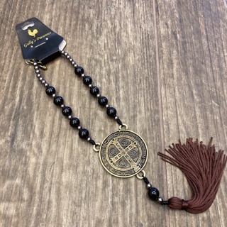 Terço para carro Medalha de São Bento com fecho