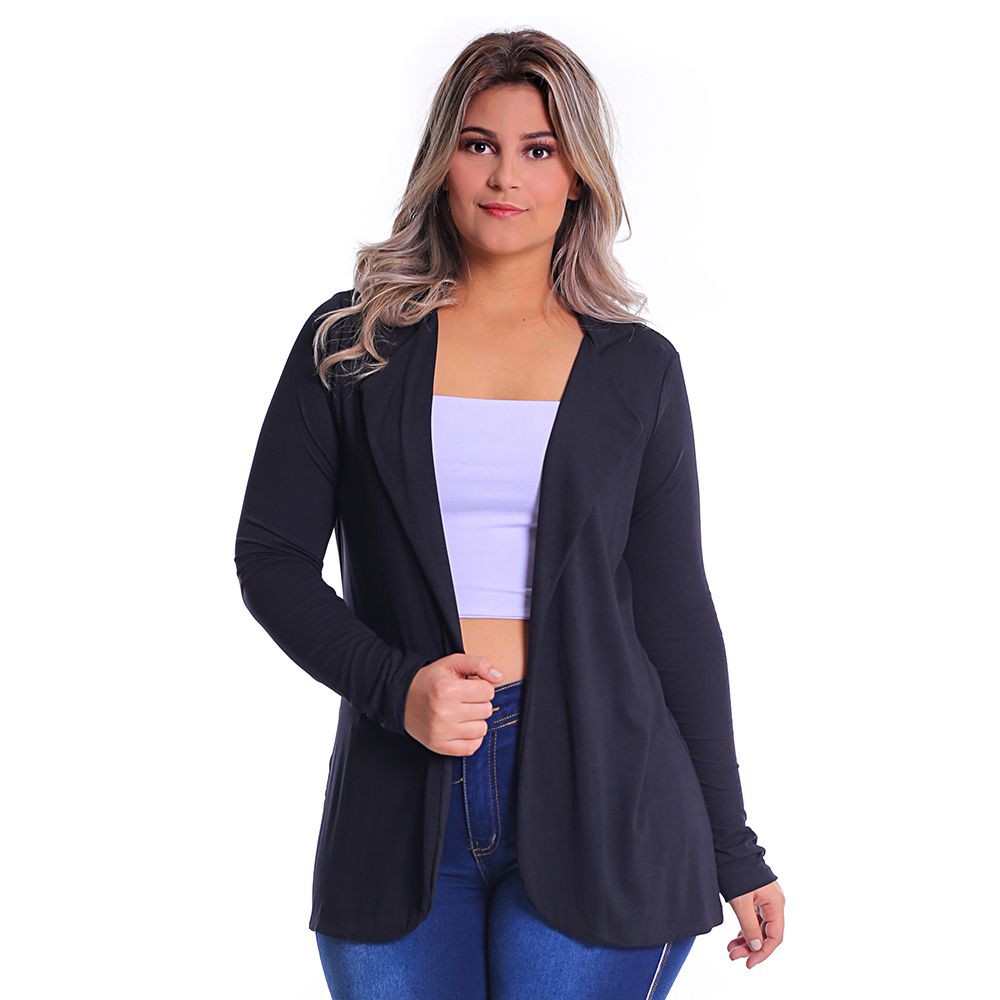 Cardigan Blazer Plus Size Casaco Longo Feminino Parka Cardigan Blazer Plus Size Casaco Longo Feminino Parka