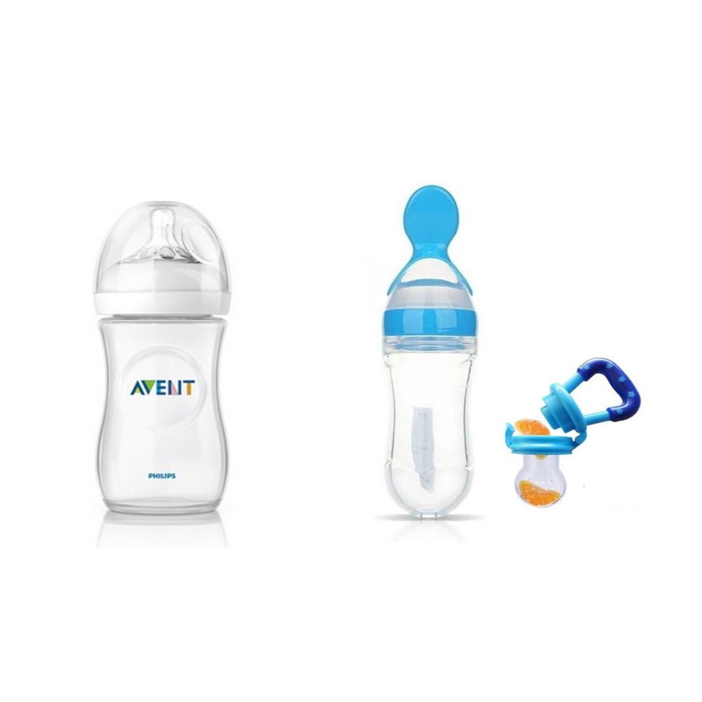 Kit Alimentacao Mamadeira Avent 260ml Colher Alimentacao 90ml Chupeta Alimentadora Silicone Shopee Brasil