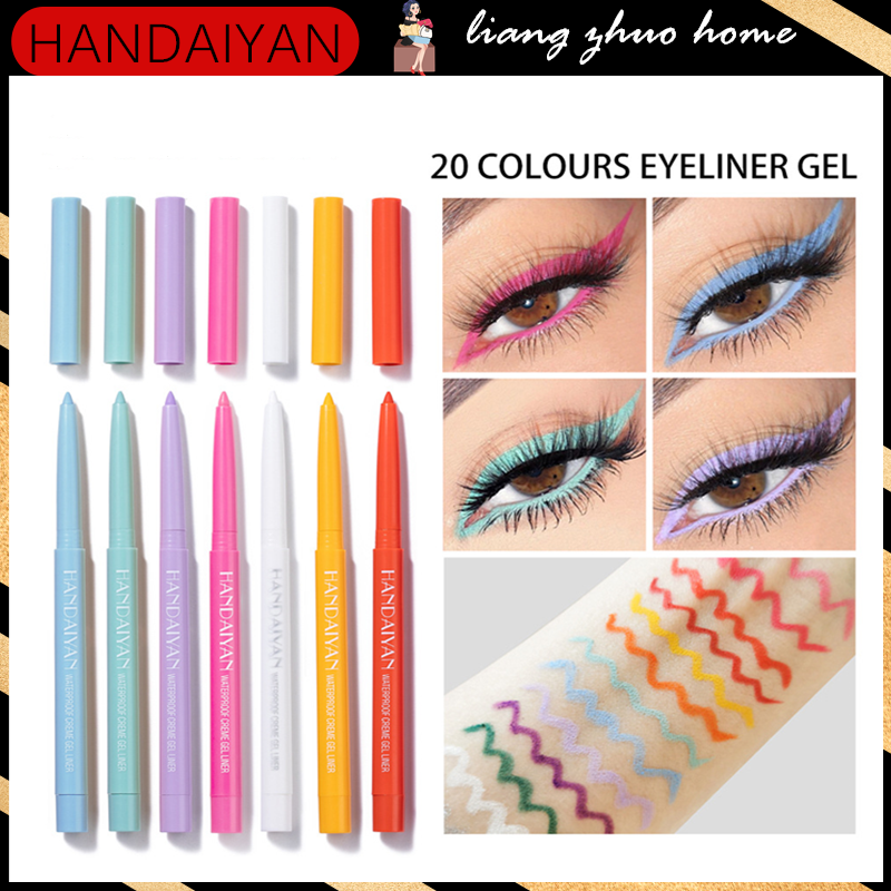 HANDAIYAN 20 Cores Gel Delineador De Olhos Ultra-Fino Brilhante Caneta Forro Colorido À Prova D'água Maquiagem Para De Manchas
