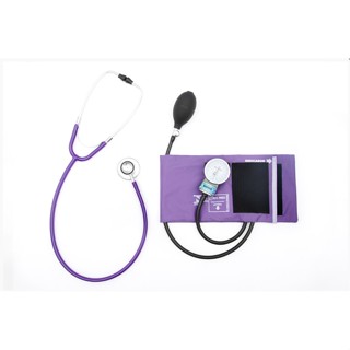 Kit Esfigmomanômetro + Estetoscópio Duplo Pamed - Roxo em Oferta na Shopee