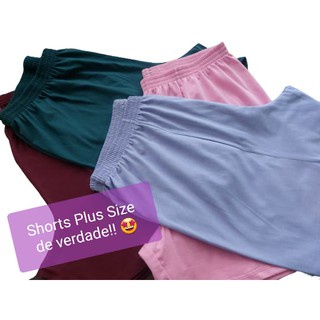 Shorts Plus Size Malha 100% Algodão - Confortável - Dia/Dia - Shorts Dormir em Oferta na Shopee