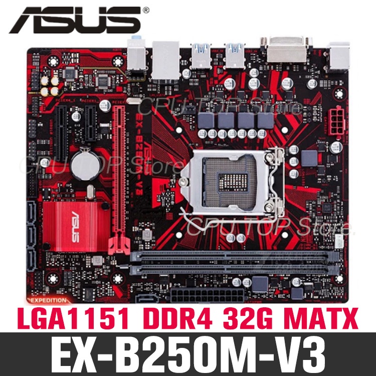 ⚡️ ASUS EX-B250m-V3 B250 B150m LGA1151 DDR4 32G AMD Placa-Mãe Original Usado FIIK