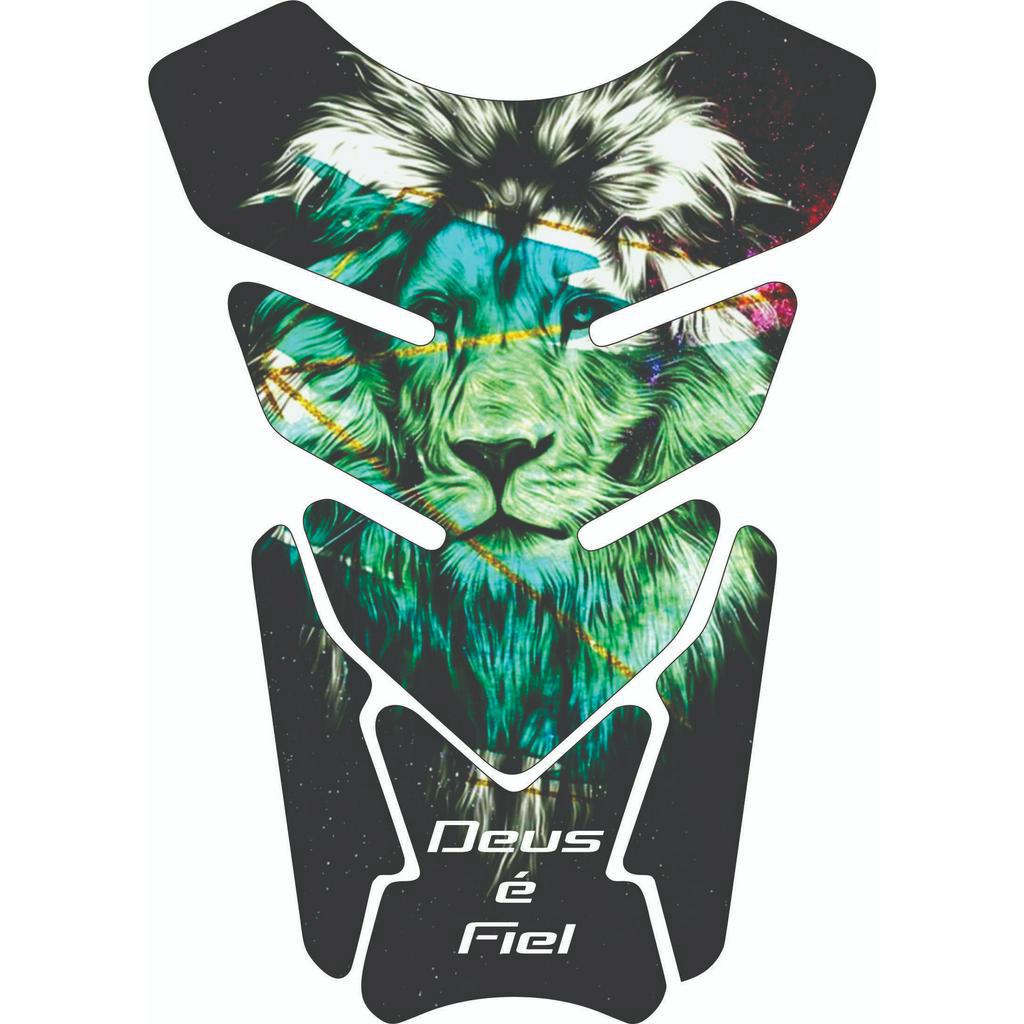 Protetor De Tanque Moto Resinado Tankpad Universal Leão Deus é Fiel Varios Modelos 2280