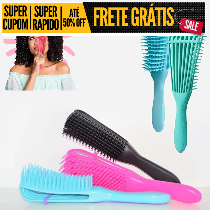 Pente Escova Polvo Para Definir os Cachos | Shopee Brasil