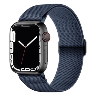 Pulseira Scrunchie Para Relógio Apple watch 49mm 45mm 41mm 44mm 40mm 38mm 42mm Elástico Nylon solo Loop iWatch Série 9 8 7 3 4 5 6 se