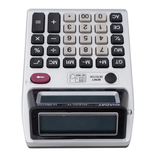 Calculadora Eletrônica Duplo Visor +luz Teste De Nota Falsa