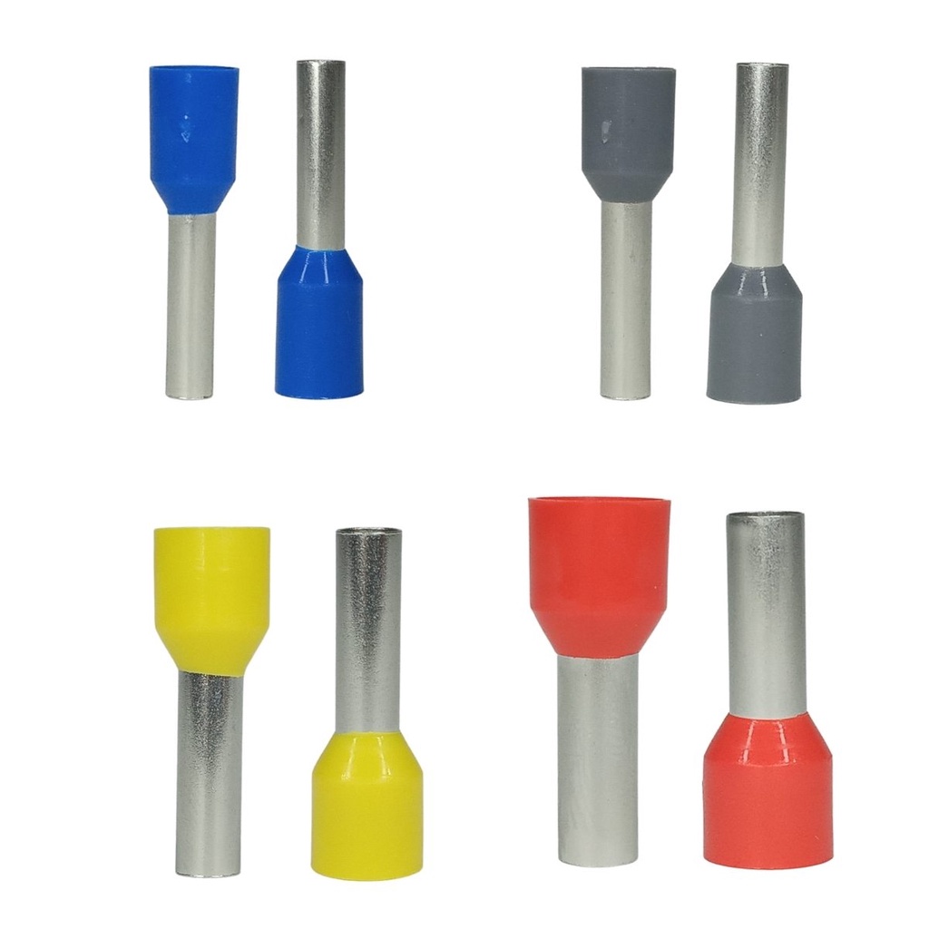 Terminal Tubular Ilhós 2,5mm 4,0mm 6,0mm 10mm Kit Com 200pçs Pré Isolado Tubolar Ilhos Instalação Fiação
