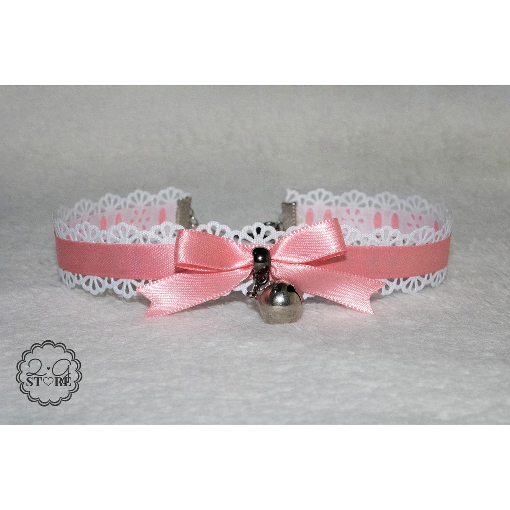 ❤ Choker Neko-chan ❤ - Choker de Lacinho e Guizo decorativo 8 cores - Laço Guizo Gato Neko Coleira Barulho Soft Kawaii Cute Egirl Harajuku Lolita Pastel Softcore Pink Goth Alternativo 2GStore_UwU