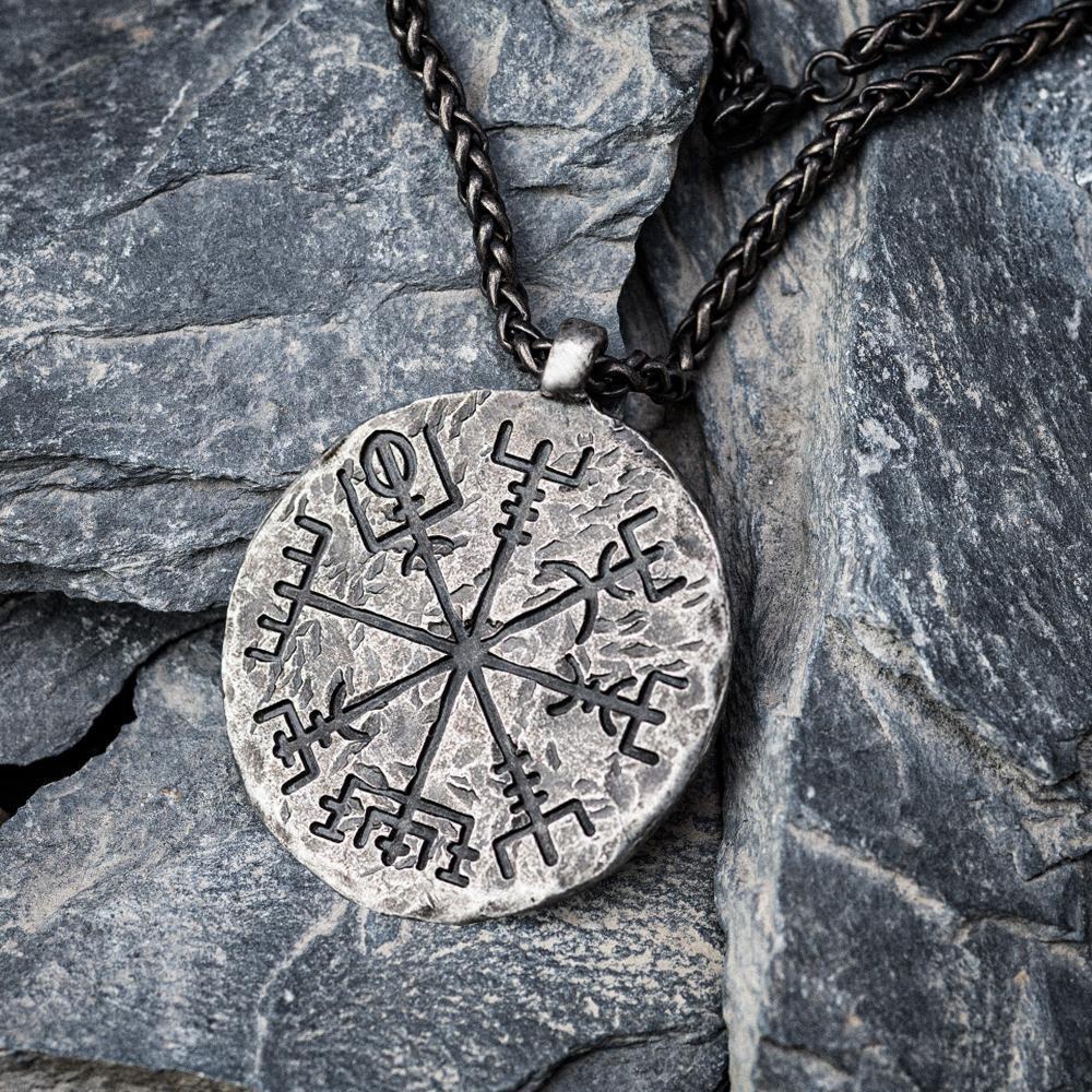 Vintage Mens Nórdico Odin Viking Compasso Vegvisir Pingente Colar Hiphop Rune 2021 Amuleto Retro Jóias