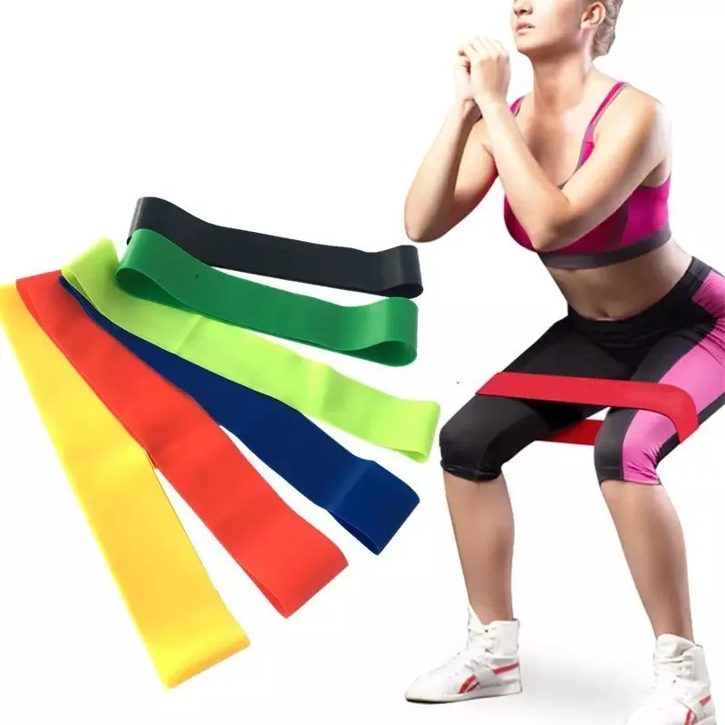Kit 5 Faixas Elásticas Funcional Treino Pilates Fisioterapia Academia Alongamento Fortalecimento Muscular