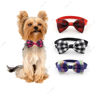 New Style Pet Bow Tie Collar Acessórios Xadrez Listrado Gravata Borboleta Cão 9 Cores Do Gato Empate