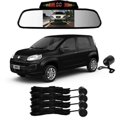 Sensor De Ré + Espelho Camera Ré Fiat Uno Preto