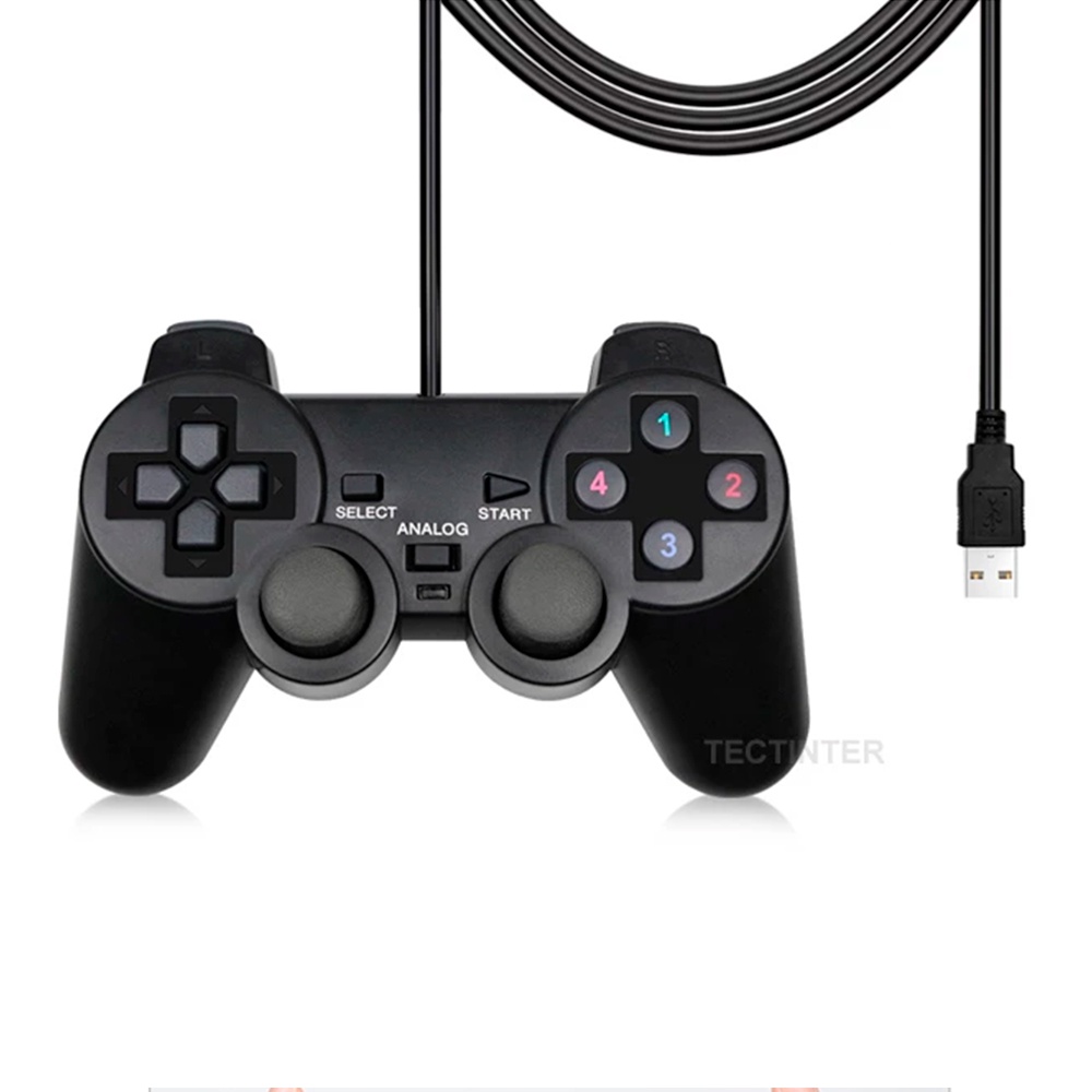 Controle Pc Gamer Usb Com Fio Analógico Joystick Para Computador Notebook Retro Playstation Ps2 Ps3