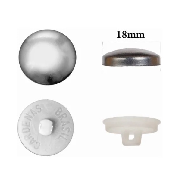 Botão p/ forrar Bombê 18mm pct.10 unidades