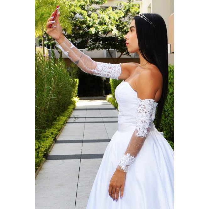 Manga Removível Para Vestido Tomara Que Caia Somente A Manga Não Acompanha O Vestido em Oferta na Shopee