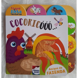 Livro Infantil Toque e Sinta as Texturas; Amigos da Fazenda, Amigos do Mar e Amigos de Estimação