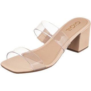 Tamanco Saltinho Mule Slide Feminino Chinelos Bico Quadrado Salto Baixo Confortável Moda Blogueira Casual