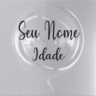 Balão Bubble Personalizado Vinil Adesivo Personalize com seu nome Idade Frase em Oferta na Shopee
