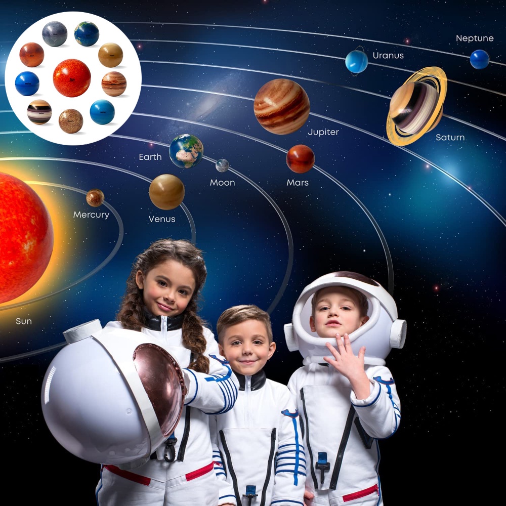 9/10 Pcs Bolas De Estresse Do Planeta Sistema Solar , Planetas Para Alívio , Brinquedos Educativos Solares Antiestresse  em Oferta na Shopee
