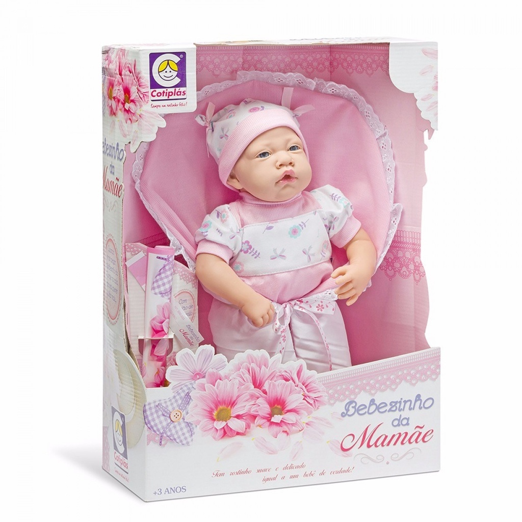 Boneca Bebezinho Da Mamae Com Macacao Reborn - Cotiplas | Shopee Brasil