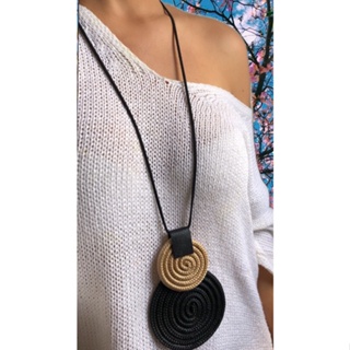 Maxi Colar Artesanal Colorido  Corda Náutica Mandala Duplat em Oferta na Shopee