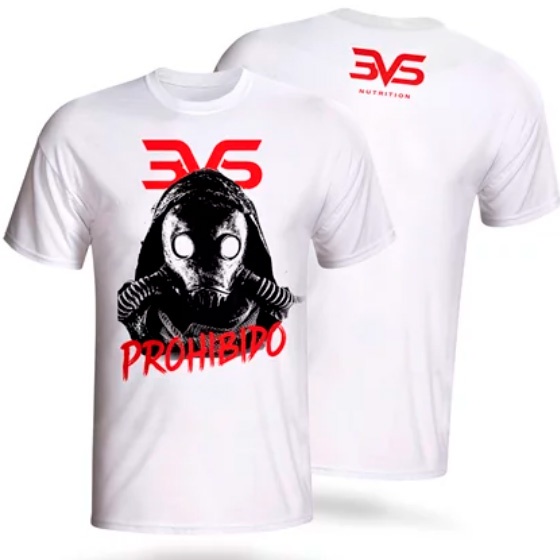 Camiseta Prohibido - Dry Fit - 3VS Nutrition - Branca