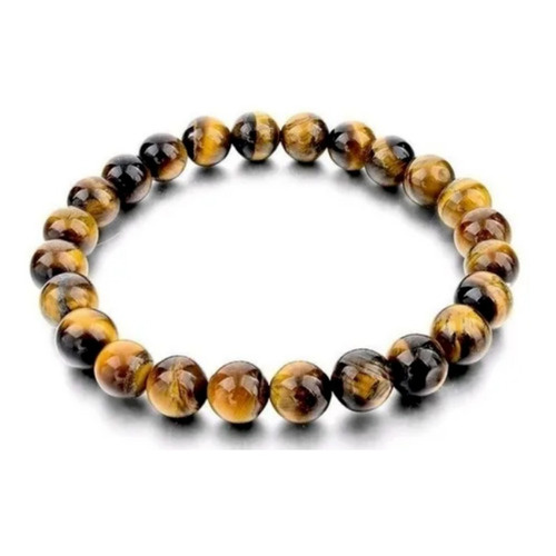 Pulseira Masculina Feminina Mistica Shamballa Pedra Olho Tigre Pedra Natural