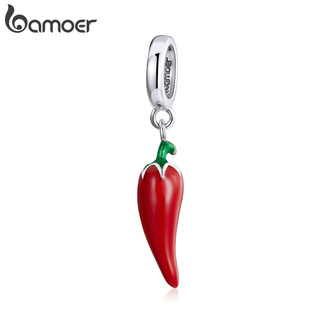 Bamoer 100% Prata 925 Pingente Petiete Pouco Pimenta Linda Estilo Fit Charme Pulseiras Jóias Fazendo Acessórios De Moda Bsc461