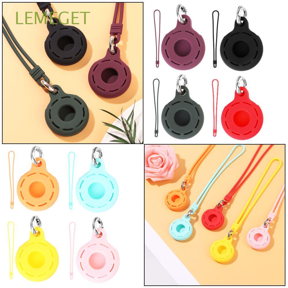 Lemeget Protetor Anel Chave Silicone Caso Pet Tracker Telefone Mount Charm Air Tag Keychain Caso Airtags / Multicolor