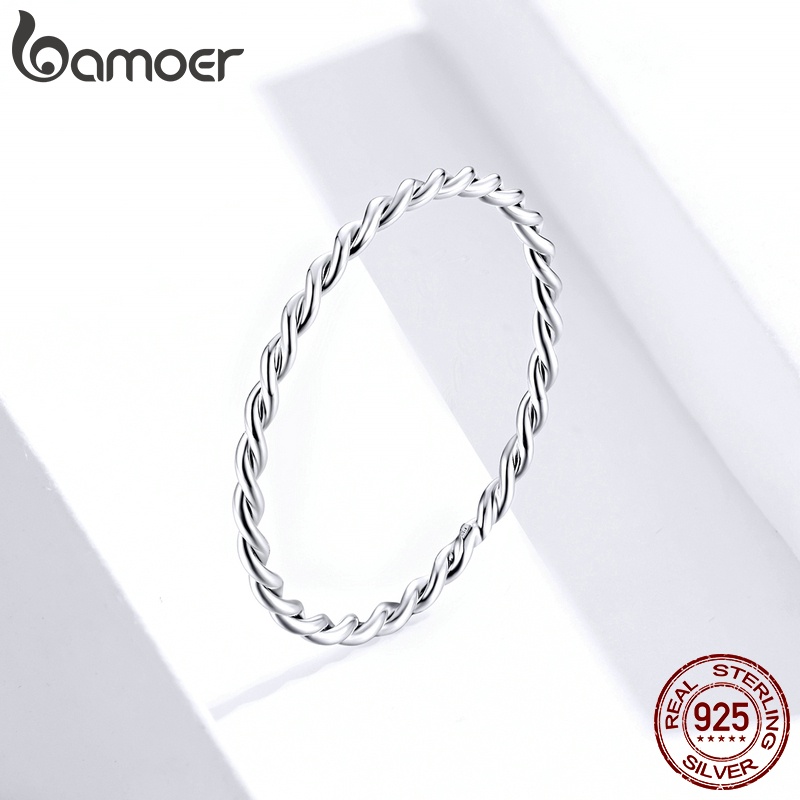 Bamoer Rings 925 Toda A Prata Anel Versátil Simples Moda Elegante Jóias Presentes Para As Mulheres em Oferta na Shopee