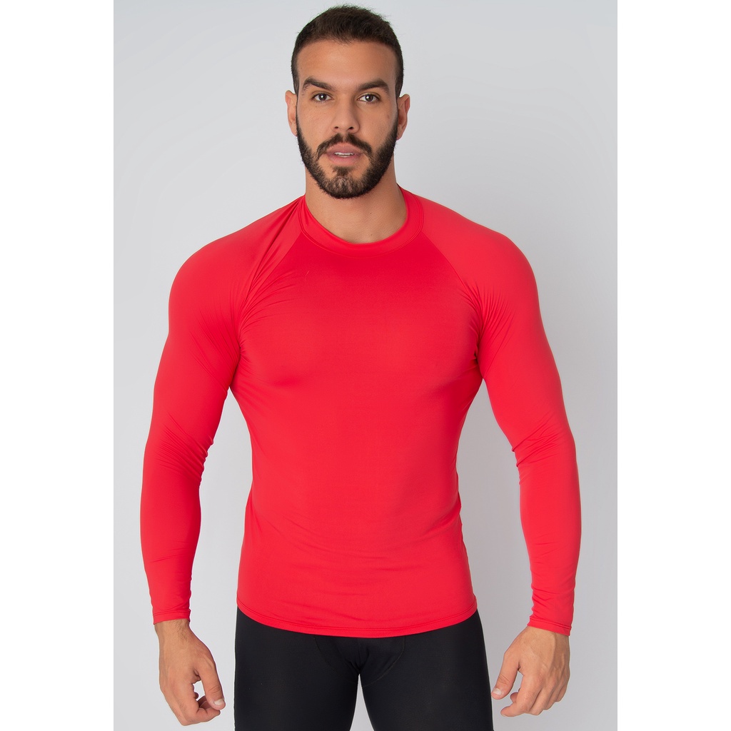Promoção Blusa Térmica Masculina Proteção UV Manga Longa Segunda Pele Compressão