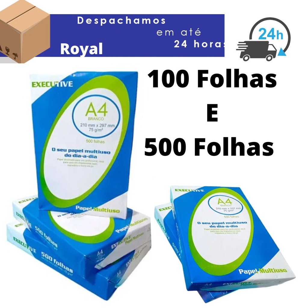 Papel Sulfite Executive Premium A4 75g M2 500 Folhas Papel Sulfite A4 75g Com 100 Folha