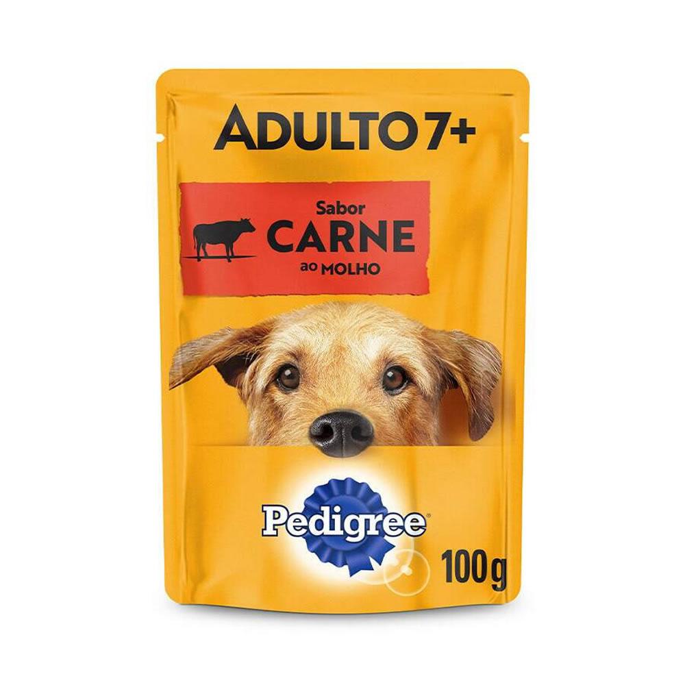 Ração Úmida Pedigree Sachê Cães Adultos Sênior 7+ Anos Carne ao Molho 100g em Oferta na Shopee