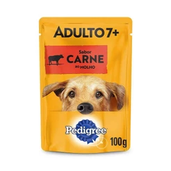 Ração Úmida Pedigree Sachê Cães Adultos Sênior 7+ Anos Carne ao Molho 100g