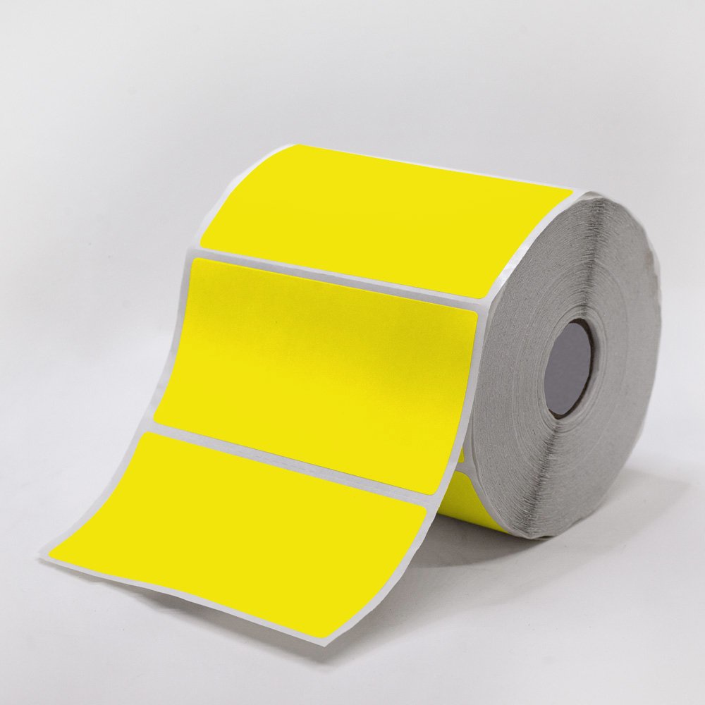 Rolo Etiqueta Adesiva 100X50 10x5 BOPP BRANCA ou COUCHE AMARELA