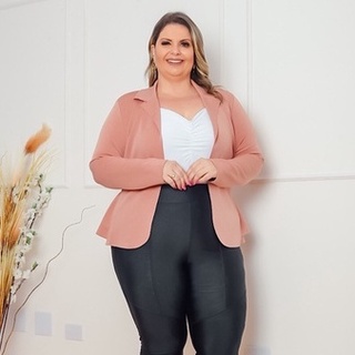 Blazer casaco feminino neoprene plus size G1 G2 G3