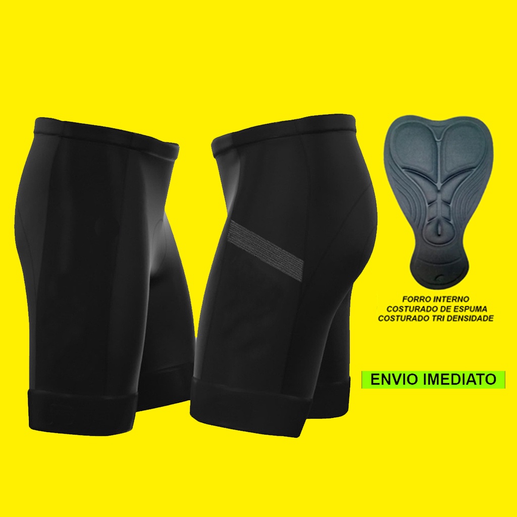 Bermuda Ciclismo Short Ciclismo Masculino Almofoda Tri Densidade Espuma Costurada Super Confortável