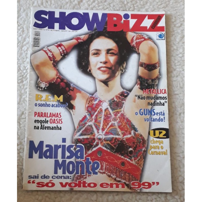 Revista Show Bizz Edição 134 Ano 12 Número 9 Setembro/ 1996 Marisa Monte