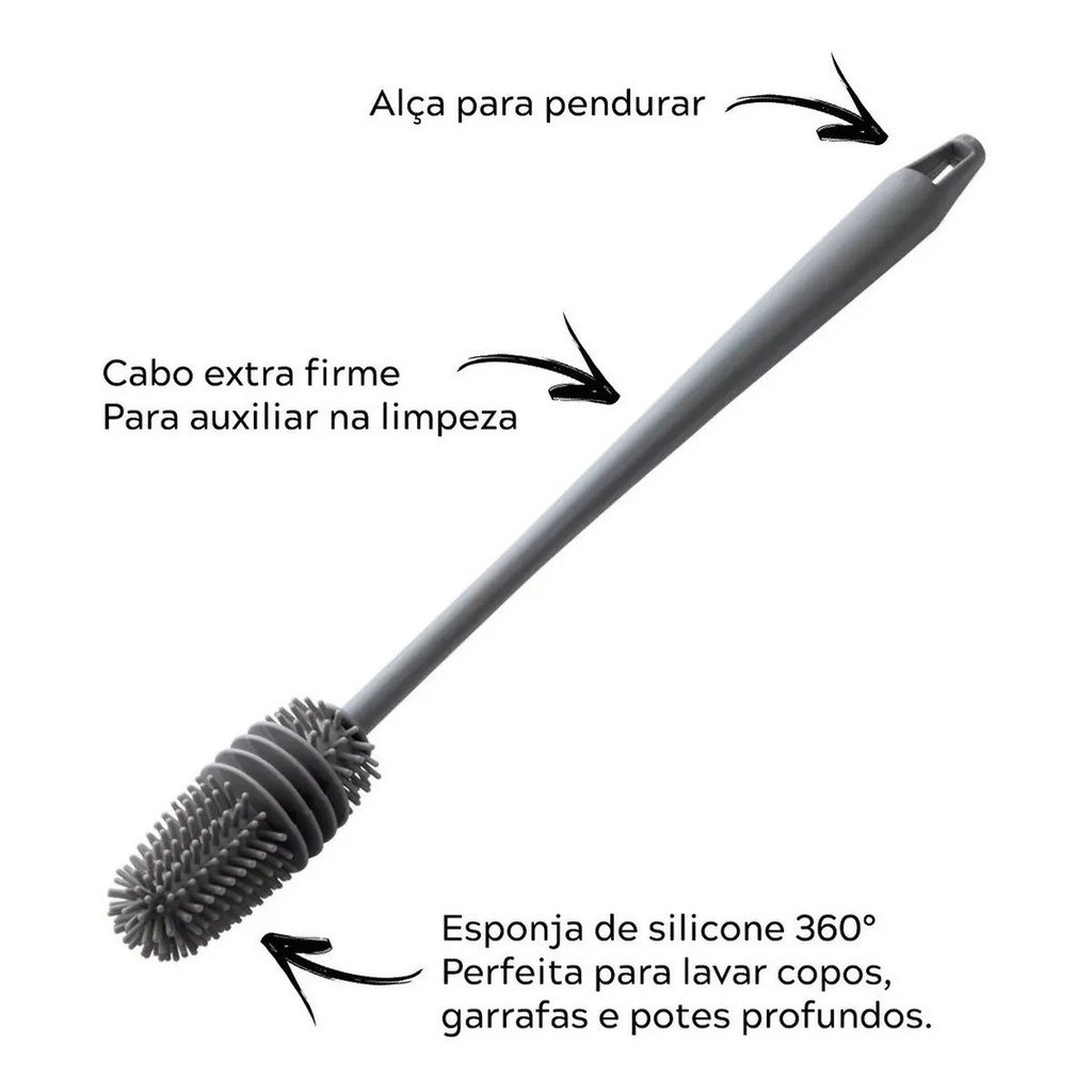 Escova de Silicone para Garrafa Copo Escova Multiuso lançamento de Alta Qualidade e Frete Gratis