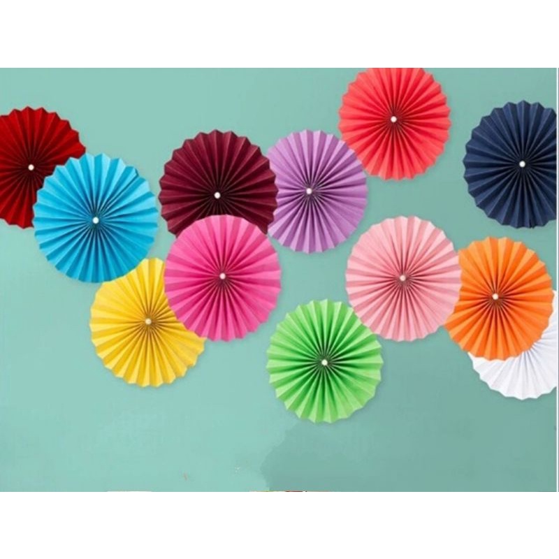 Rosetas Papel Coloridas Decoração Leque Festa Enfeite 48 cm | Shopee Brasil