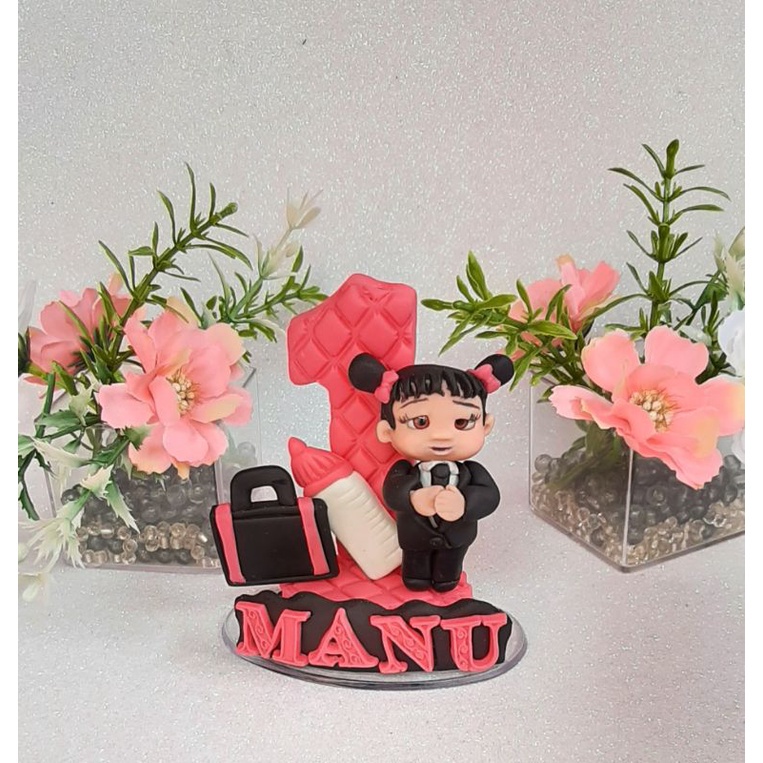 Vela topo de bolo personalizado Poderosa Chefinha poderoso chefinho biscuit rosa Festa aniversário pavio mágico